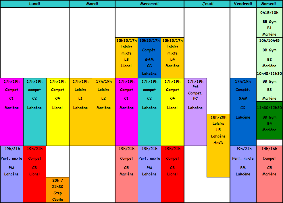 planning gym as marcoussis ufolep